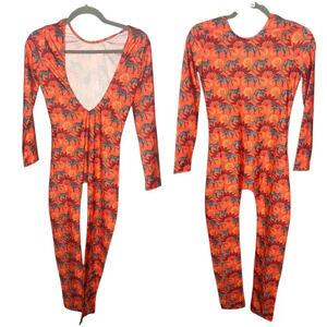 Ekat Scooped Back Zebras Print Catsuit Jumpsuit